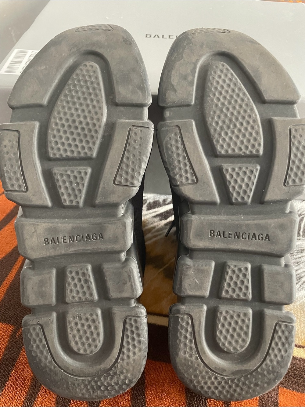 Balenciaga Men's Black Knit Sock Racer Sneakers - Picture 2 of 5